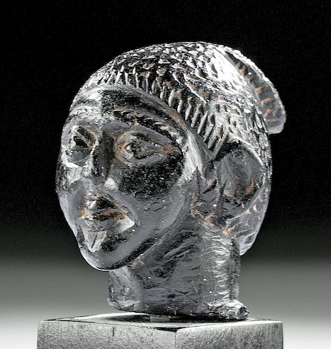 Miniature Egyptian Coptic Steatite Woman's Head
