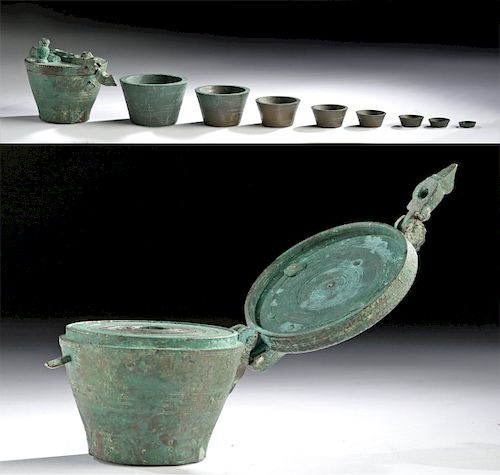 16th C. German Bronze Nested Measuring Cups