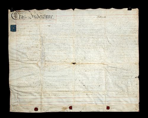 Early 19th C. English Handwritten Parchment Land Deed