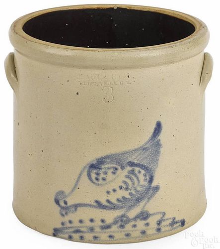 New York stoneware crock, 19th c., with a cobalt