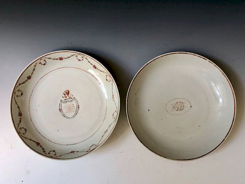 TWO OF CHINESE EXPORT FAMILLE-ROSE PLATES. 18C