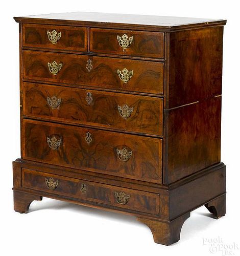 George I mahogany chest of drawers, ca. 1760, 43''