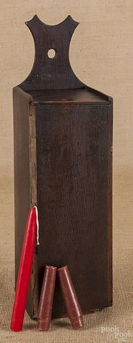 English oak hanging candlebox, 19th c., 19 1/2'' h
