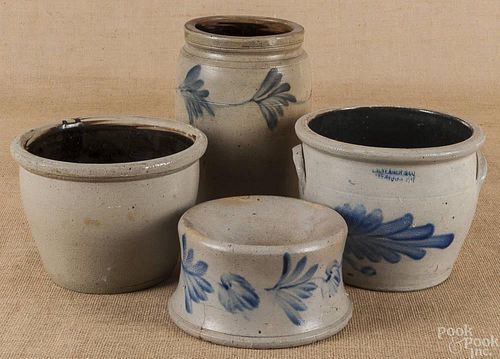 Four pieces of stoneware, 19th c., to include a f