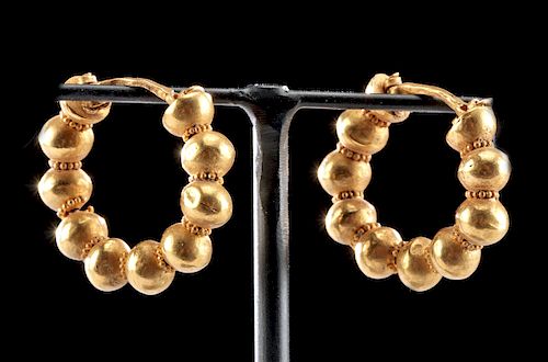 Achaemenid 22K+ Gold Hoop Earrings - 5.5 g