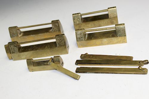 Five Chinese Brass Locks.