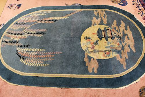 Chinese Oval Area Rug.