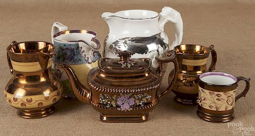 Group of lustreware, 19th c.