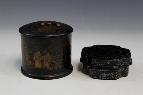 Two Chinese lacquer boxes.