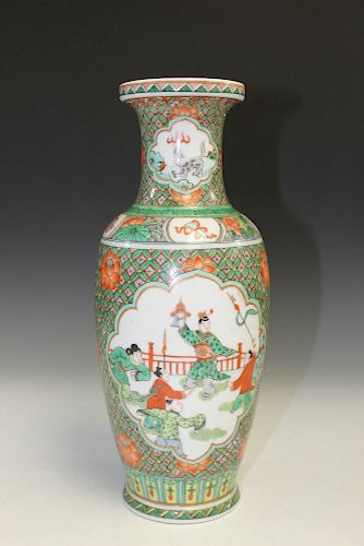 Chinese famille rose porcelain vase, Kangxi mark.