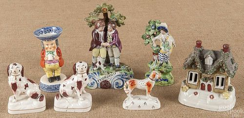 Group of Staffordshire porcelain, 19th c., to inc