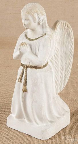 Chalkware praying angel, 19th c., 11 1/2'' h.