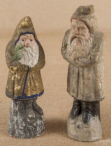 Two composition belsnickle Santa figures, ca. 190