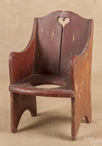 Pennsylvania painted pine child's potty chair, 19