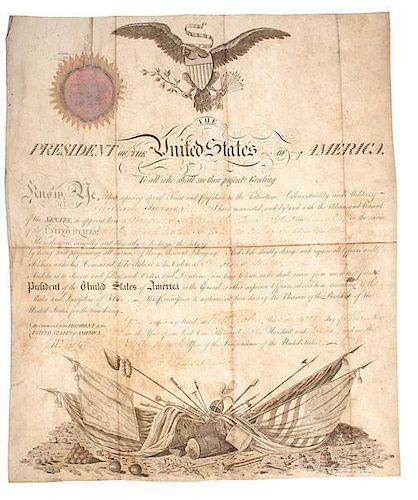 James Madison Presidential Signed Appointment for William Turner, Surgeon's Mate 