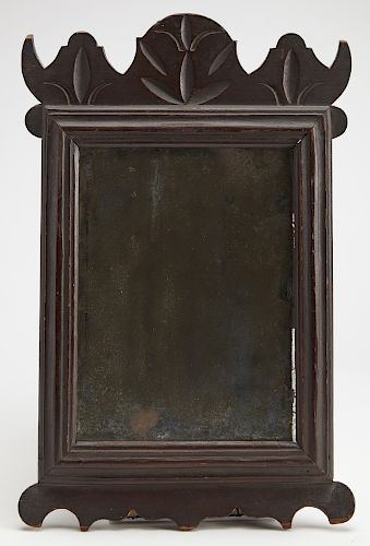 Very Fine Carved and Painted Queen Anne Mirror