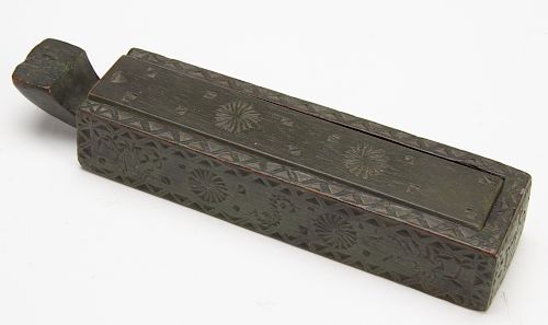 Slide Top Box in Green Paint dated 1769
