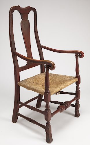 Queen Ann Arm Chair with Spanish Feet