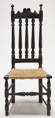 Bannister Back Side Chair in Black Paint