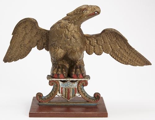 Cast Iron Painted Eagle Figure
