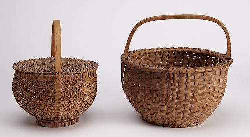 2 Fine Early American Splint Baskets