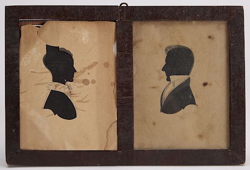 Early Double Silhouette in Original Frame