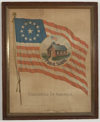 Rare Standards of America Flag Lithograph