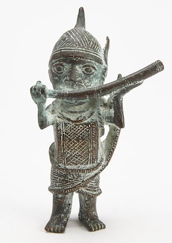 Vintage Bronze African Warrior