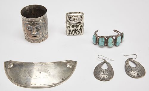 Five Native American Silver Items