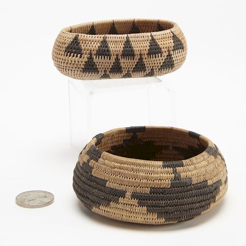 Two Very Fine Miniature Native American Baskets