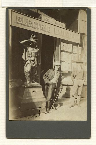 Cigar Store Indian Cabinet Card - Electric Laundry