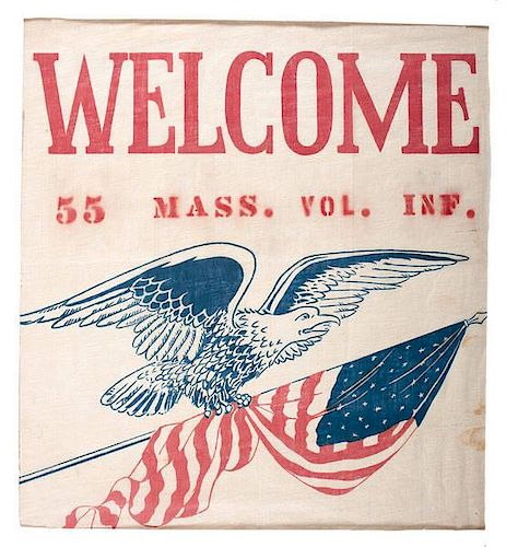Massachusetts 55th Volunteer Infantry Illustrated Reunion Banner 