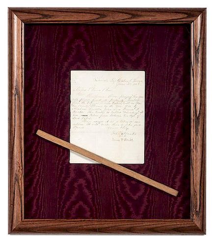 Abraham Lincoln Relic, Piece of Timber from Original Lincoln Cabin, Macon County, Illinois, Accompanied by Letter from Hanks Brothers 
