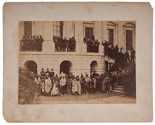 Alexander Gardner Albumen Photograph of the Washington Delegation, 1867, with President Andrew Johnson 