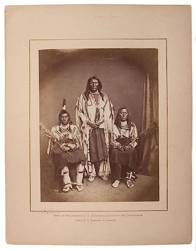 Ulke Brothers Albumen Photograph of Blackfoot, Long Horse, and White Calf, Crow 