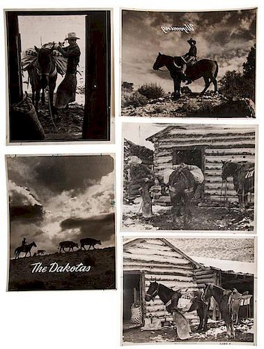 Eidson Brothers, Twin Buttes Ranch, Colorado, Group of Photographs of Cowboys on the Range 