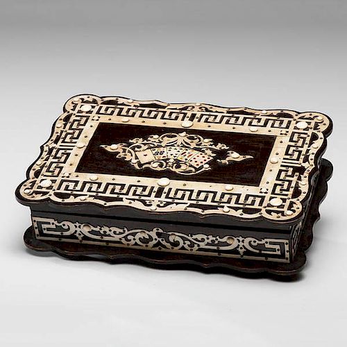 Cowboy Poker / Playing Card Carrying Box, Ca Mid-Late 1800s 