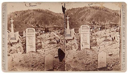 Wild Bill Hickock's First Grave at Ingleside, Dakota Territory, Scarce Stereoview 