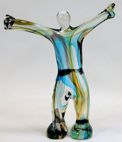 Italian Murano Glass Figural Happy Man Sculpture