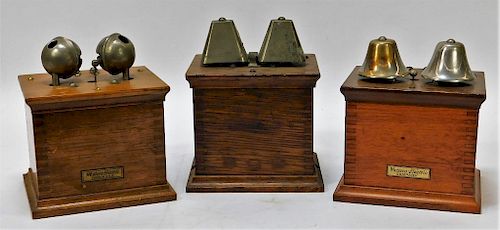 Western Electric Company Antique Oak Ringer Boxes