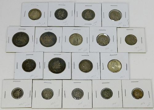 18PC United States Silver Nickel Coin Group