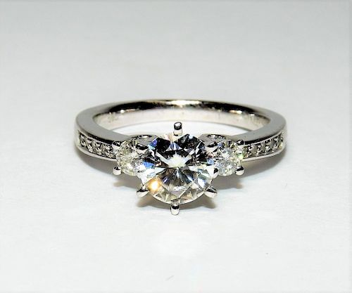 14K White Gold & Moissanite Lady's Engagement Ring