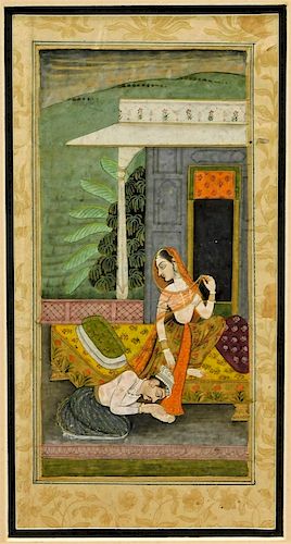 Indian Courting Couple Miniature Painting