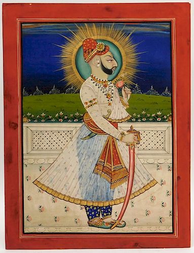 Indian Miniature Painting of King Maharaja