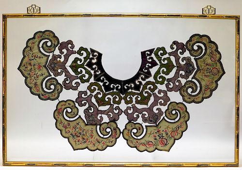 LG Framed Chinese Embroidered Silk Cloud Collar