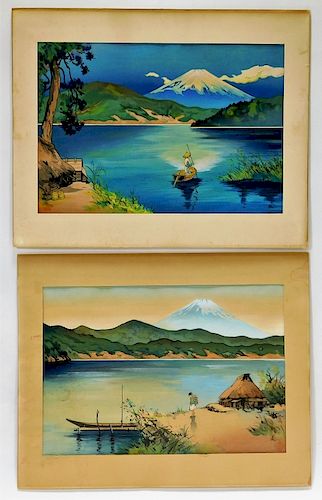 2 Japanese Landscape Woodblock Prints