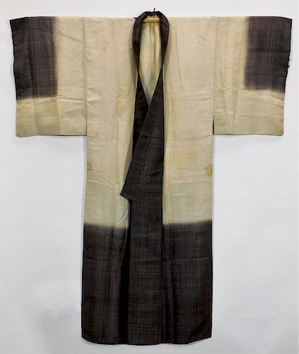 Meiji Period Men's Hand Painted Woman Kimono