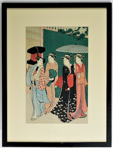 Torii Kiyonaga Day Market Japanese Woodblock Print
