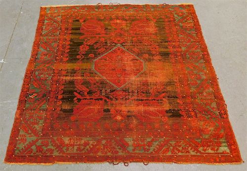 Antique Turkish Square Carpet Rug