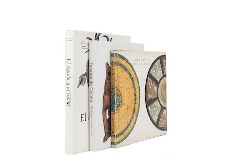 Lote de 3 libros. Consta de: a) Gruzinski, Serge. El Águila y la Sibila, Frescos Indios de México. México: M...